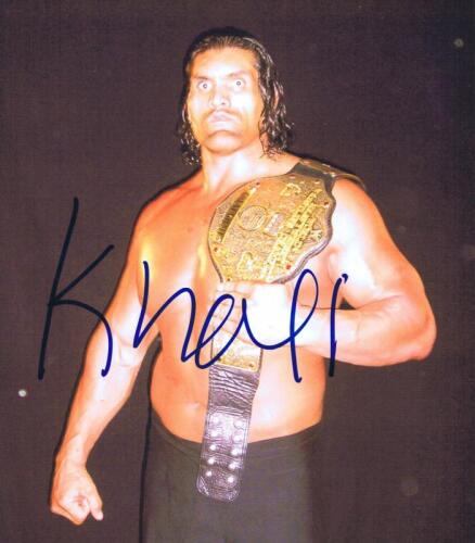 KHALI: A colour picture of The Great Khali Dalip Singh WWE wrestler, autographed