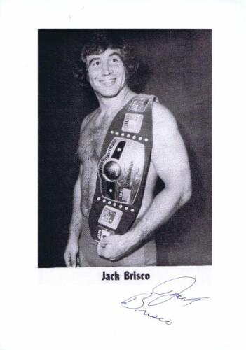 JACK BRISCO: A black and white picture of American Wrestler Jack Brisco, autographed