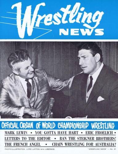 MAGAZINE: A edition of Wrestling News No 21, autographed by Mark Lewin inside