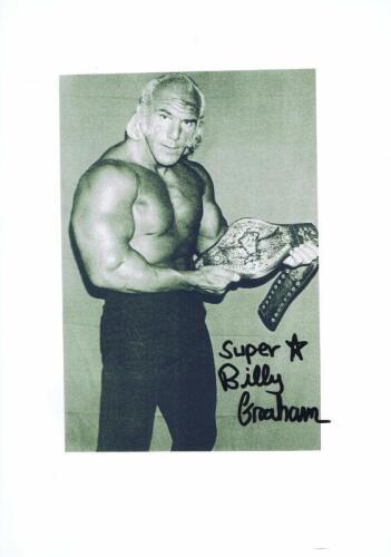 BILLY GRAHAM: A black and white picture of 'Superstar' Billy Graham, autographed