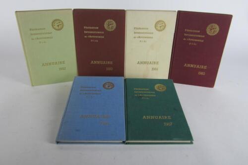 F.I.A: Six hardcover copies of the F.I.A annual international information booklets, covering years 1982 - 1987.
