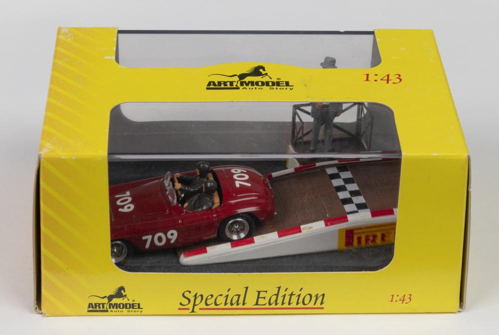 166 MM S: An ART MODEL Special Edition Ferrari 166 MM S 1950 Mille Miglia  diorama (ART907). 166 MM S as raced by Rossi/Tullini - Price Estimate: $ - $