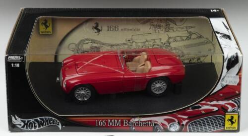 166 MM: A Hot Wheels Ferrari 166 MM Barchetta in 1:18 scale (B6054). Sealed box