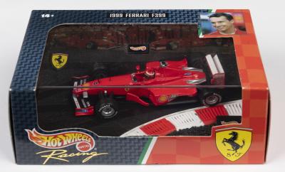 F399: A Hot Wheels 1:43 scale 1999 Ferrari F399 (24626) as raced by Eddie Irvine