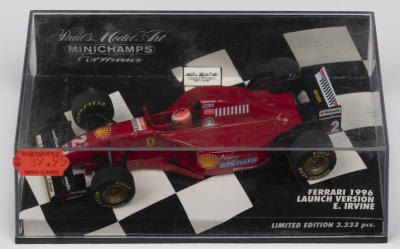 FERRARI 1996: A Limited Edition Paul's Model Art/MINICHAMPS 1:43 scale Ferrari 1996 Launch Version, as raced by Eddie Irvine. Limited Edition of 3,333 pieces