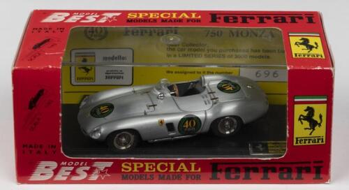 750 MONZA: A MODEL BEST 1:43 scale FERRARI 750 MONZA 40 year commemorative model (PR08). Limited Series of 3000 models, numbered '696'