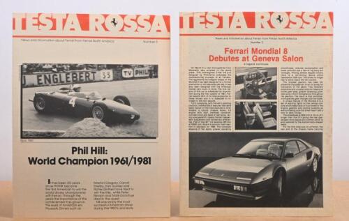 TESTA ROSSA: Two issues of 'TESTA ROSSA' - North American dealer information bulletin. Number 2 & Number 5. Circa late 1970's, early 1980's