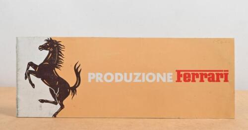 FERRARI: A long landscape format 20 page brochure showing all 1977 production models with specifications
