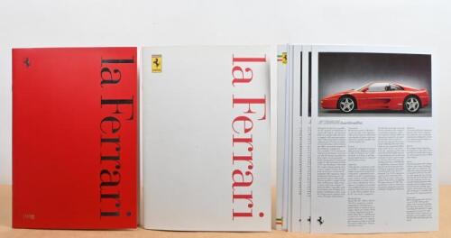 LA FERRARI: Two editions of 'La Ferrari' from 1997 and 1998. F355, 456 GT, 550 maranello, F 512 M, F50 model sheets
