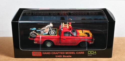 KAWASAKI: A NOS 1/43 scale Ace Models Kawasaki K1000 Gooses MFP Bike in Mad Max Movie with Holden EJ Ute