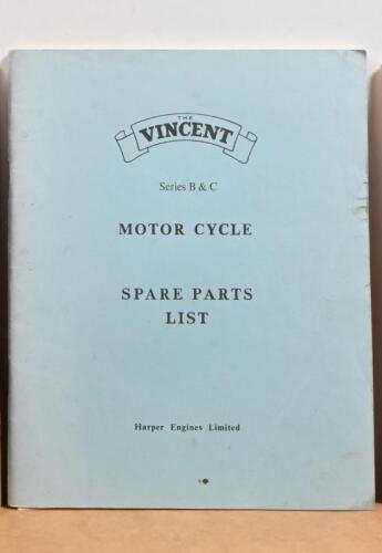 VINCENT: A Vincent spare parts list for motorcycle series B & C, by Harper Engines Limited