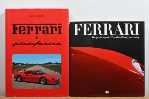 FERRARI DESIGN: Two hardcover books concerned with Ferrari design and coachbuilding. 'Ferrari & pininfarina' hardcover book by Gainni Rogliatti