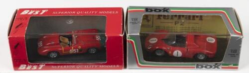 FERRARI: Two 1:43 scale Ferrari models. box MODEL Ferrari P/2 as raced at "Nurburgring 65" (8448) & BEST MODEL Ferrari 860 MONZA&nbsp;as raced at the 1956 Mille Miglia&nbsp;(9058)
