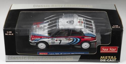 LANCIA: A 1:18 scale Sun Star Lancia Delta HF Integrale 16V as rallied by D.Auriol/B.Occelli at the 1990 Rallye Automobile de Monte-Carlo (Item #3115)