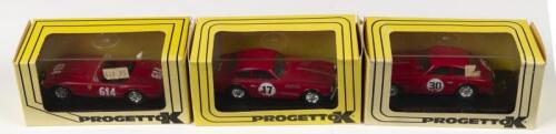FERRARI: Three 1:43 PROGETTO K Ferrari models. Ferrari 225 models