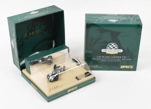 COOPER: A 1:43 scale BIANTE MODEL CARS Cooper T53 as raced at the Portugal Grand Prix&nbsp;to give Sir Jack Brabham the 1960 F1 World Championship. Limited Edition of 2500, numbered '0177'