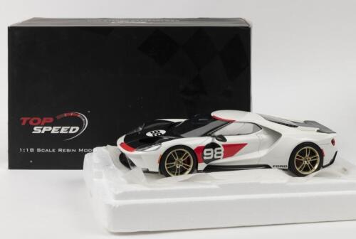 FORD: A 1:18 scale TOP SPEED Ford GT 2021 Heritage Edition&nbsp;(TS0317) resin model in white
