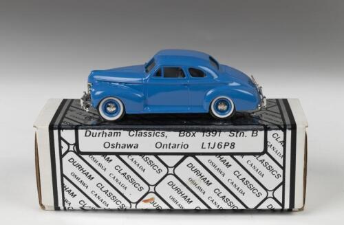 CHEVROLET: A 1:43 scale Canadian made Durham Classics 1941 Chevrolet Coupe in blue