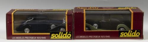 ROLLS-ROYCE: Two Rolls-Royce 1:43 scale models by&nbsp;solido (age d'Or). Rolls-Royce - 1939 (46) in dark blue & Rolls-Royce (71)&nbsp;in two-tone green