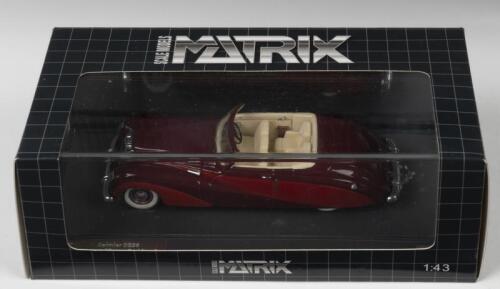 DAIMLER: A Limited Edition MATRIX SCALE MODELS 1:43 scale Daimler DE36 Hooper "Green Goddess" in two tone red and burgundy. Limited Edition 045/408