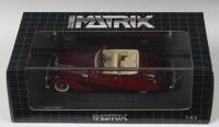 DAIMLER: A Limited Edition MATRIX SCALE MODELS 1:43 scale Daimler DE36 Hooper "Green Goddess" in two tone red and burgundy. Limited Edition 045/408