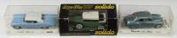 CHEVROLET: Three 1:43 scale solido Age d'or&nbsp;Cadillac and Chevrolet models. Cadillac 452 A 1931 (85) in two-tone green, Chevrolet - 1950 - Sedan&nbsp;(4508) in blue & Cadillac Eldorado (4501) in light blue