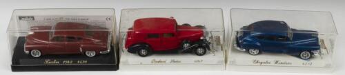 AMERICAN CARS: Three 1:43 scale solido ge d'or&nbsp;American car models. Packard, Chrysler & Tucker models