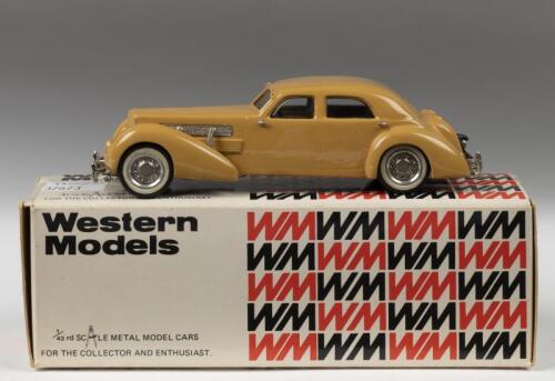 CORD: A 1:43 scale Western Models 1937 Cord Custom Beverly Sedan (WMS 10) in beige
