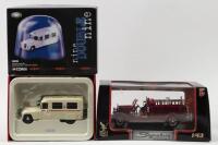 EMERGENCY VEHICLES: Two 1:43 scale emergency vehicle models. Limited Edition CORGI 'nine DOUBLE nine' Daimler Ambulance Birmingham Fire & Ambulance Service (CC06301) & ROAD Signature 1935 MACK TYPE 75BX red fire truck