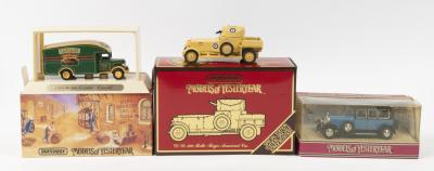 MODELS OF YESTERYEAR: Three MATCHBOX MODELS of YESTERYEAR scale models. 1:48 scale Special Edition YS-38 1920 Rolls-Royce Armoured Car (Pattern Mark IA) in British desert colours & Y36-B ROLLS ROYCE PHANTOM I