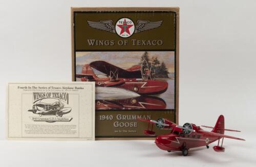 GRUMANN: A Ertl Collectibles 1940 Grumann&nbsp;G-21-A Amphibian Texaco Airplane Bank. Fourth in series of Texaco Airplane Banks