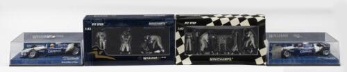 WILLIAMS F1: A colletion of four 1:43 scale models and figurines related to Williams F1. Williams F1 BMW FW23 & Pit Crew Sets