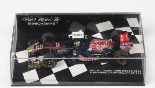 RICCIARDO: A 1:43 scale Paul's Model Art/MINICHAMPS&nbsp;2011 SCUDERIA TORO ROSSA STR6 as raced by Daniel Ricciardo&nbsp;at the Australian Grand Prix FP1 (J.Alguersuari car)