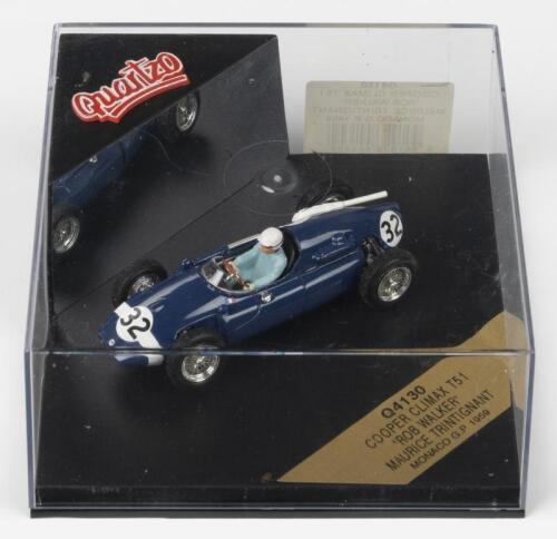 COOPER CLIMAX: A Quartzo 1:43 scale COOPER CLIMAX T51 "ROB WALKER", MAURICE TRINTIGNANT, MONACO G.P. 1959 (Q4130). Limited Edition of 3000 pieces, numbered '1032'