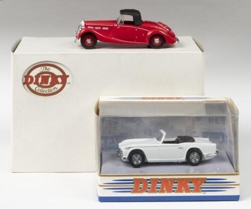 TRIUMPH: Two DINKY (Matchbox) 1:43 scale models. Special Edition DY-S 17 1939 TRIUMPH DOLOMITE & DY-20 1965 TRIUMPH TR4A - IRS