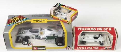 WILLIAMS: Three Williams F1 models in various scales. 1:24 scale Bburago WILLIAMS FW 08C (cod.6105)