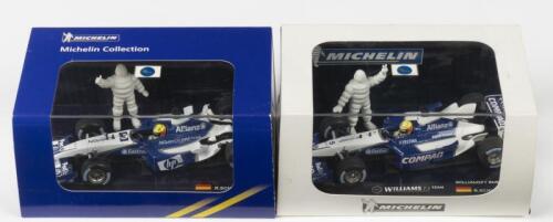 SCHUMACHER: Two Limited Edition 1:43 scale MICHELIN WILLIAMSF1 TEAM models, as raced by Ralf Schumacher. WILLIAMSF1 BMW FW24 L.E '0450'/1008 & WILLIAMS F1 BMW FW25 L.E of 504 pieces