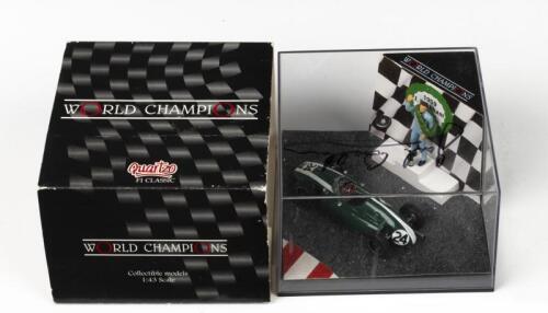 BRABHAM: A Limited Edition Quartzo F1 CLASSIC - WORLD CHAMPIONS - 1:43 scale COOPER T51 as raced by Sir Jack Brabham at the 1959 Grand Prix of Monaco (4099). Limited Edition of 4000pcs, numbered '1536'. Sir Jack Brabham signature