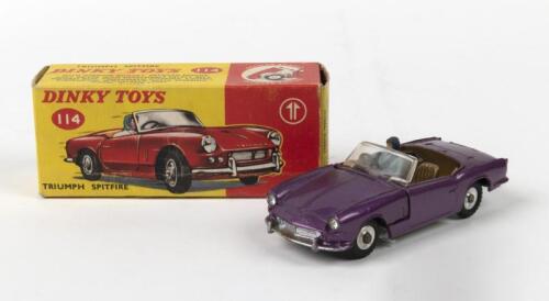 TRIUMPH: A Dinky 114 Triumph Spitfire Sports Car. Purple