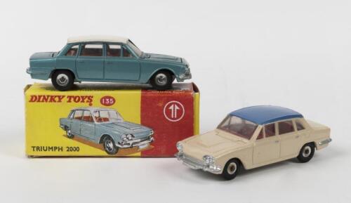 TRIUMPH: Two DINKY TOYS TRIUMPH 2000 (135) models. Aqua Metallic & Off White models