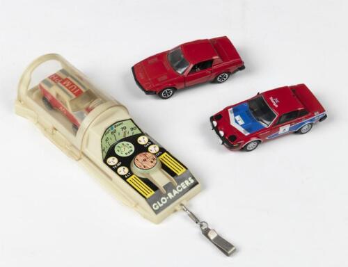 TRIUMPH TR7: Three Triumph TR7 items. MATCHBOX&nbsp;(QUICKSILVER) TRIUMPH TR7 'GLO-RACERS' & Triumph TR7 as raced by Tony Pond and Fred&nbsp;Gallagher in the Manx International Trophy Rally 1978
