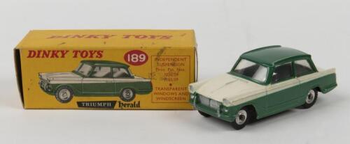 TRIUMPH: A DINKY TOYS 189 Triumph Herald. Correct Colour Spot box