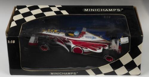 B.A.R: A MINICHAMPS 1:18 scale BAR 01 SUPERTEC as raced by M. SALO during the 1999 Formula 1 season