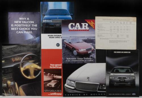 AUSTRALIAN AUTOMOTIVE LITERATURE: A collection of Australian car sales brochures and price&nbsp;list