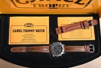CAMEL TROPHY WATCH: A CAMEL TROPHY SUPERCHRONO WATCH. Yellow CAMEL TROPHY case (TW STEEL: A TW STEEL Yas Marina F1 Circuit oversized Chronograph watch. Canteen Style. Limited Edition (Battery Replaced, Timed - Working) - 2