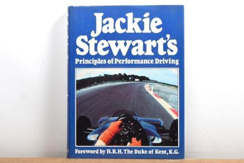 STEWART: 'Jackie Stewart's Principles of Performance Driving' hardcover book. Jackie Stewart signature