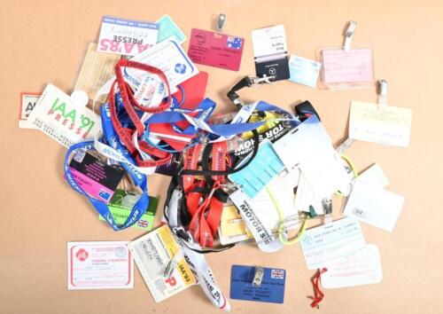 MOTOR SHOWS: A collection of lanyards and passes for various International motor shows. Earls Court, Melbourne, MONDIAL L'AUTOMOBILE', 'NORTH AMERICAN INTERNATIONAL AUTO SHOW' motor show passes