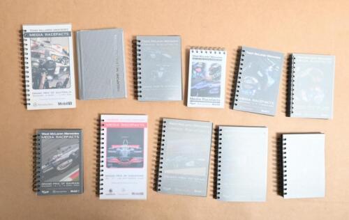 McLAREN MERCEDES: A collection of McLaren Mercedes Media Racefacts Booklets and Notebooks