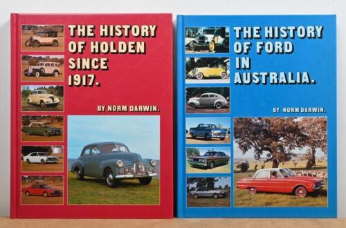 HOLDEN/FORD: Two hardcover books by Norm Darwin detailing Ford and Holden history in Australia