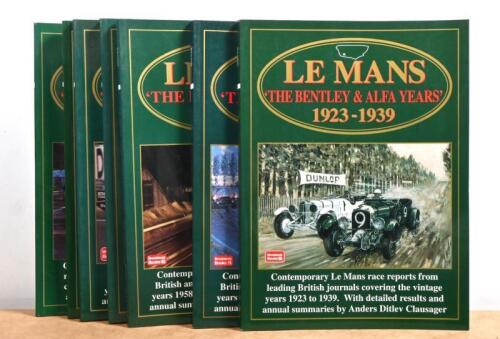 LE MANS: Seven volumes from the Le Mans RACING series as published by Brooklands Books. Compilations by R.M. Clarke of Le Mans racing history spanning years 1923 - 1999 with coverage of various racing car manufacturers
